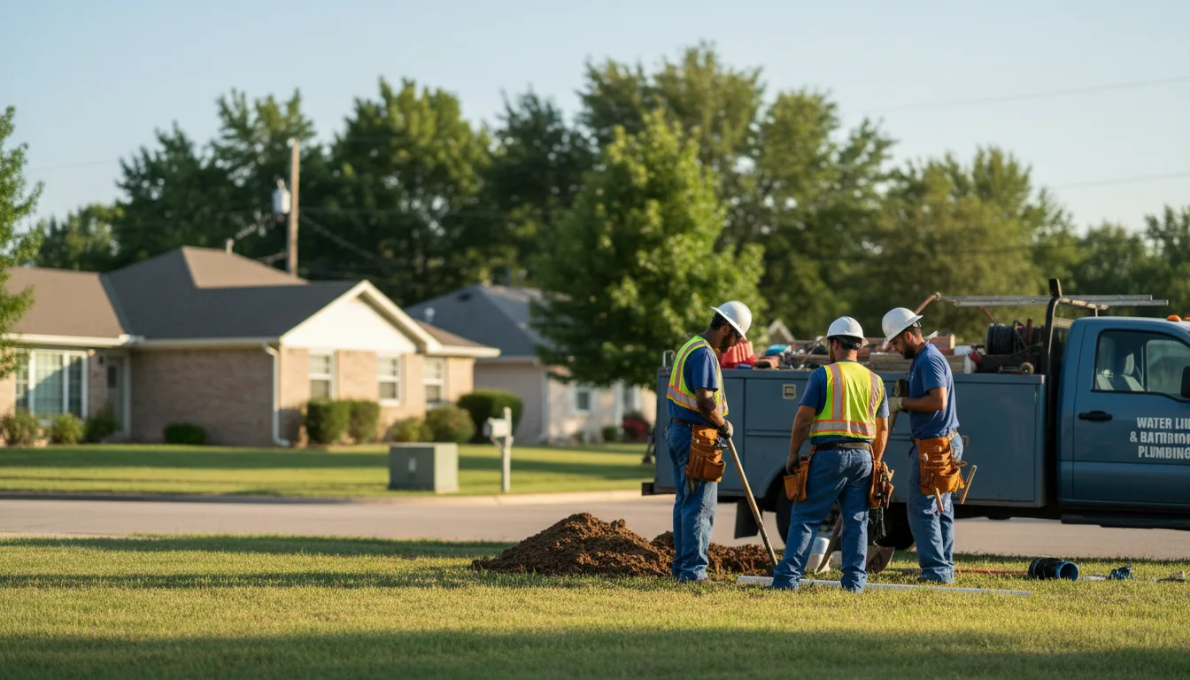 Residential water line and bathroom plumbing service in Farley, MO